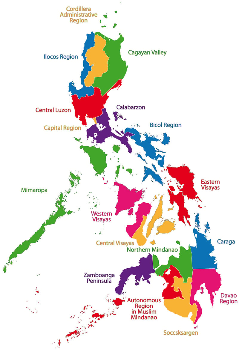 Regions Of Philippines Map